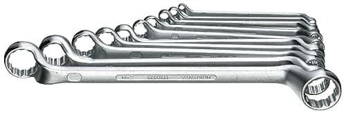 Image of GEDORE Double Ring Spanner Set, 10 Pieces, 6-27 mm, Offset, Forged, Premium Hand Tool Set, Ideal for Professional Craftsmen and DIY Enthusiasts