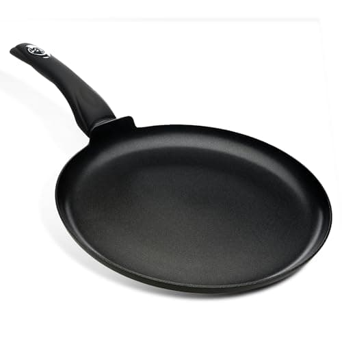 Image of 28cm Black Non-Stick Crepe Pan with Soft-Touch Handle | PFOA-Free Premium Non-Stick Coating | Dishwasher Safe | Induction & All Hob Compatible | Pressed Aluminium Encapsulated Base | 49cm Total Length