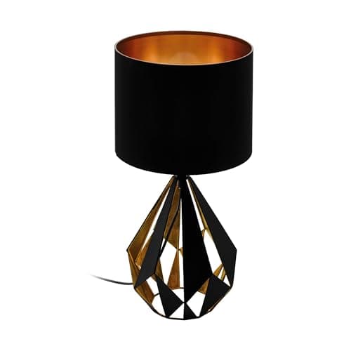 Image of Eglo 43077, Carlton 5, Retro Table Lamp, Steel, E27, 60W, Black & Copper