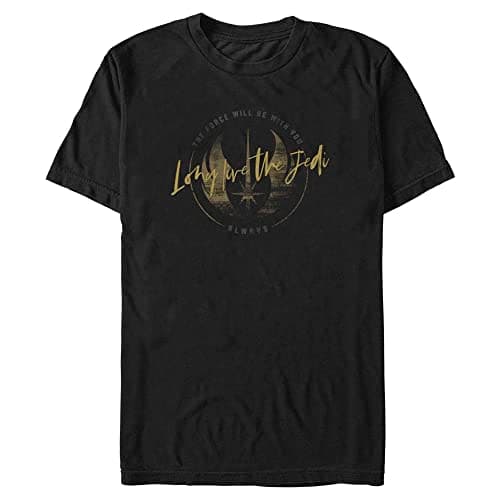 Image of Star Wars Unisex Long Live Jedi Crest Organic Short Sleeve T-Shirt, Black, L, Black, L