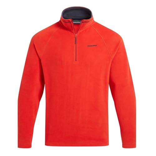 Image of Crag hoppers Men's Corey VI Half Zip Fleece Lightweight Insulating Top, Pimento Red, S
