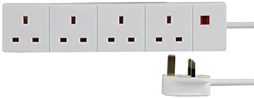 Image of PRO ELEC PELB1690 4 Gang Extension Lead with Neon 2m, White