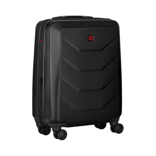 Image of Wenger Prymo Carry-On Hard Side case with 4 Wheels, Carry-on, 36 (43) L, Hard-Shell, Security Lock, for Men and Women, Travel or Vacation, Black, 612536