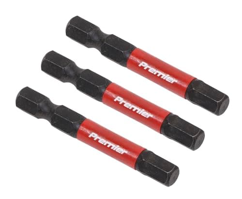 Image of Sealey 3pc 50mm Hex 6mm Impact Power Tool Bit Set - AK8239