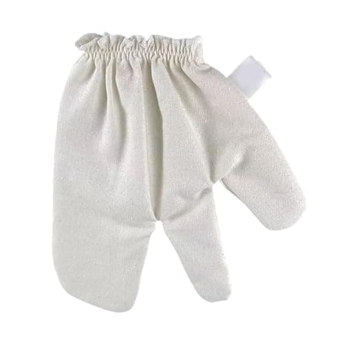 Image of Massage Gloves – Exfoliating Gloves for Dry Massage – Raw Silk Massage Glove with Elastic Cuff for Nourishing and Regenerating Skin – Women, Men, Bath Home and Centre
