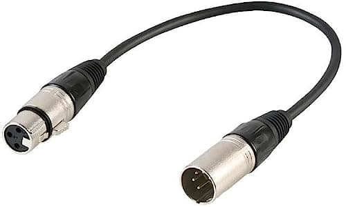 Image of Pulse PLS00348 5 Pin XLR Male to 3 Pin XLR Female DMX Adaptor Lead, 0.22m, black