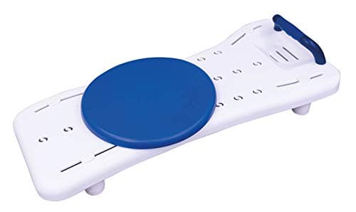 Image of Aidapt White Width Adjustable Easy Clean Bath and Transfer Board with Grab Handle and Transfer Turntable to Fit Baths Between 463 and 680mm Bathroom Aid