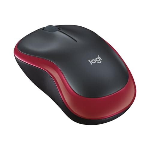 Image of Logitech M185 Wireless Mouse, 2.4GHz with USB Mini Receiver, 12-Month Battery Life, 1000 DPI Optical Tracking, Ambidextrous PC / Mac / Laptop - Red