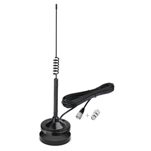 Image of Bingfu CB Radio Antenna 26-28MHz, 2.5dBi Gain 27 MHz Antenna with Magnetic Base, PL259 & BNC Connector, 3m RG58 Coax Cable for Mobile CB Radios