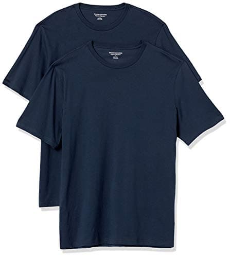Image of Amazon Essentials Men's T-Shirt Regular-Fit Short-Sleeve Crewneck, Pack of 2, Navy, Small