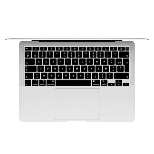 Image of MMDW French Language azerty Keyboard Cover A2179 Silicone Protective Skin Keyboard Protector for MacBook Air 13 inch with Touch ID A2337 M1 Chip European Layout