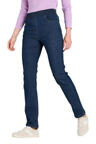 Image of Chums Ladies Pull On Jersey Waist Stretch Jean with 2 Front Pockets Indigo 18
