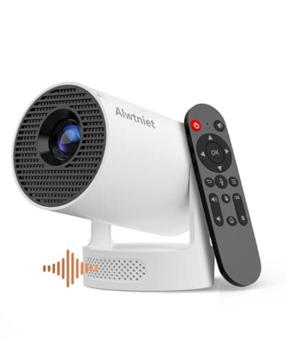 Image of Mini Projector with Speaker, 4K Support Projector for Bedroom Portable Smart Projectors WiFi 6 Bluetooth 5.4, Auto Vertical Keystone 180°Rotatable for Laptop, PC, Mobile Phone (Android OS 14.0)