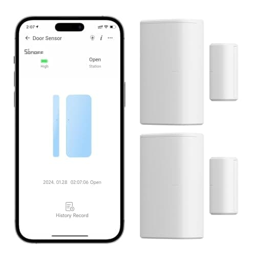 Image of 2 Pack SONOFF SNZB-04P Zigbee Door Window Sensor, Send Alert to Your Smartphone for Home Security, Compatible with Alexa/Google Home, SONOFF Zigbee Bridge Required, Batteries Included