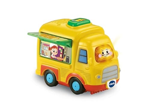 Image of VTech Toot-Toot Drivers Pizza Truck, Interactive Toddlers Toys for Pretend Play with Lights and Sounds, Suitable for Boys & Girls Ages 1, 2, 3, 4+ Years, English Version