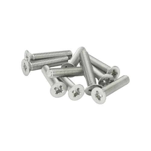 Image of M6 (6mm x 30mm Incl Head) Pozi Countersunk Machine Screws - BZP (Pack of 20)