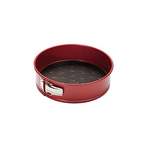 Image of Prestige New Disney Bake with Mickey Mouse 23cm Springform Cake Tins for Baking - Non Stick Round 9 Inch Cake Tin, Carbon Steel Bakeware, Red & Black