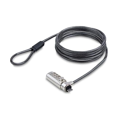 Image of StarTech.com Slim Lock Nano Slot Compatible, 6.6ft (2m) Locking Cable, Desk Anti-Theft Security For Laptop/Notebook Computer
