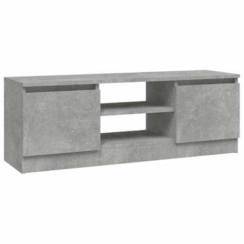 Image of vidaXL TV Cabinet with Door Home Living Room Entertainment Centre HiFi Media Unit Stand Console Side Cabinet with Shelf Furniture Concrete Grey