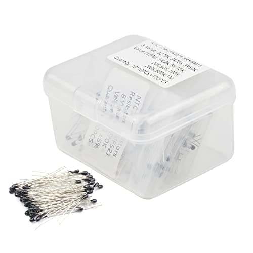Image of KOKISO NTC Thermistors Resistors MF52 3950K 10 Values 100 PCS Inrush Current Limiter Temperature Sensor Assorted Kit Assortment(1KΩ, 2KΩ, 3KΩ, 4.7KΩ, 5KΩ, 10KΩ, 20KΩ, 47KΩ, 50KΩ,100KΩ)