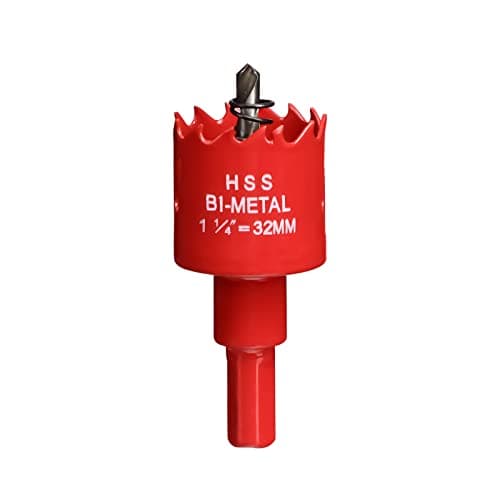 Image of Hole Saw 32 mm, Bi-Metal Cutting Depth HSS M 42 Hole Cutter for Cutting Wood, Plastic, Drywall, Plasterboard and Soft Metal Sheet