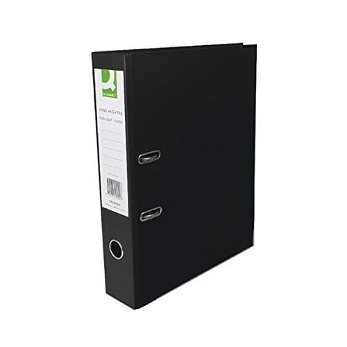 Image of Q-Connect Lever Arch File Paperbacked Foolscap Black (Pack of 10) KF20029