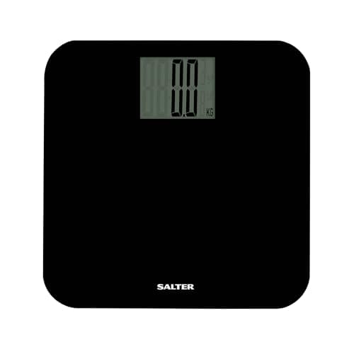 Image of Salter 9049 BK3R Max Digital Bathroom Scale – Weighing Scales For Body Weight, Supersize LCD Display, 250kg / 39st 6 lb, Includes Carpet Feet & Battery, Step On Instant Weight Readings, Compact Design