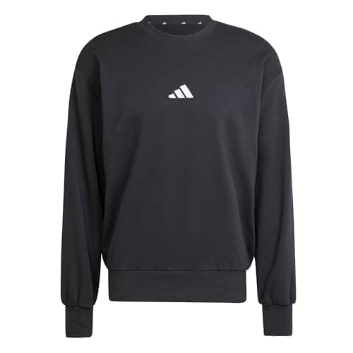 Image of adidas Men's ESSENTIALS FEELCOZY FRENCH TERRY SWEATSHIRT, black/white, M