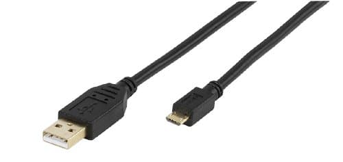 Image of Vivanco Certified USB 2.0 Cable with Gold-Plated Contacts/Micro USB A Male to Micro USB B Male / 1.8 m
