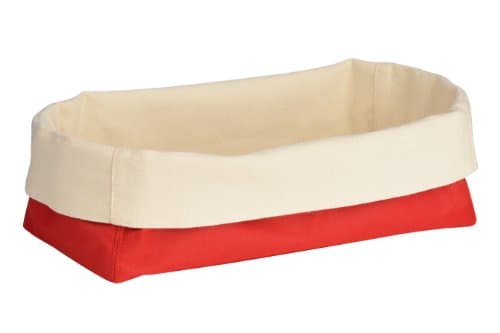 Image of Premier Housewares Bread Basket, 17 x 33 x 16 cm - Red/Cream