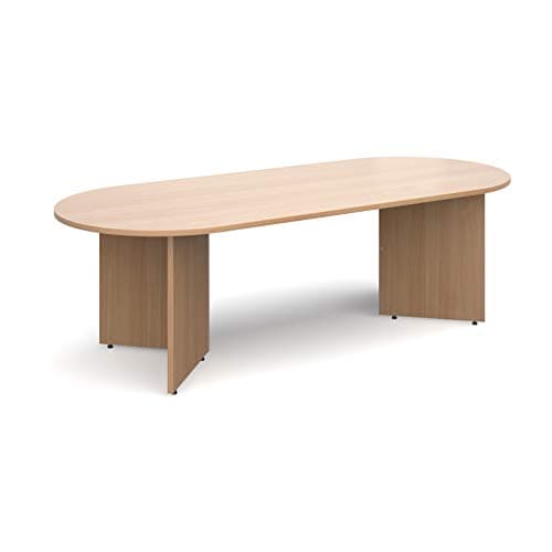 Image of Mr Office Arrow head leg radial end boardroom table 2400mm x 1000mm, Beech