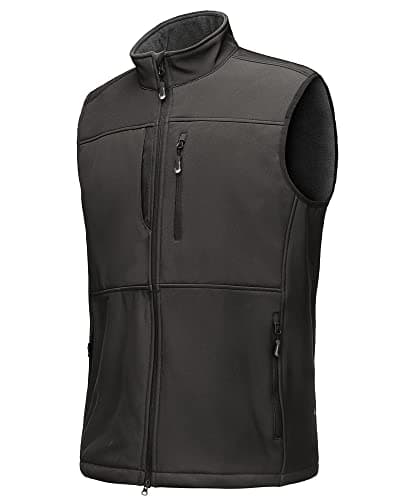 Image of 33,000ft Mens Softshell Gilet Activewear Vests Windproof Fleece Lined Outerwear Zipped Pockets Sleeveless Softshell Jacket for Leisure, Golf, Travelling Grey XXL
