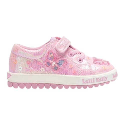 Image of Lelli Kelly Girls Emerald Glitter Low Top Canvas Trainers Pink LK5421 (Pink, UK Footwear Size System, Little Kid, Numeric, Medium, 8)