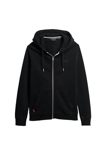 Image of Superdry Men's Essential Logo Zip Hoodie Hb Sweater, black, XXL