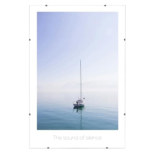Image of Mein Landhaus Frameless Picture Frame | 40x50 cm | Clip Frame with Break-proof Acrylic Glass | Frameless Picture Holder for Framing Your Photos in Horizontal or Vertical Orientation