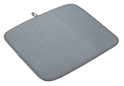 Image of KitchenCraft Super-Absorbent Large Dish Drying Mat, 45 x 4 cm (17.5" x 16") - Grey