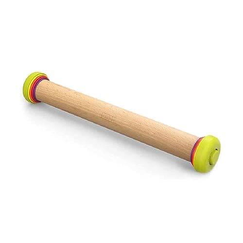 Image of Joseph Joseph PrecisionPin - Rolling Pin with Adjustable Pastry Thickness, Baking and Dough Rollers, Beech Wood, Multicolour