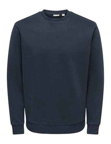 Image of ONLY & SONS Men's Onsceres Crew Neck Noos Sweatshirt, Dark Navy, M