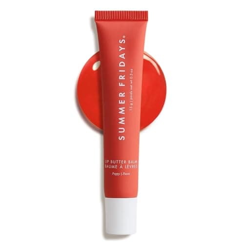 Image of Summer Fridays Lip Butter Balm - Hydrating Lip Mask, Shea Butter, Vegan - Poppy (14 g)