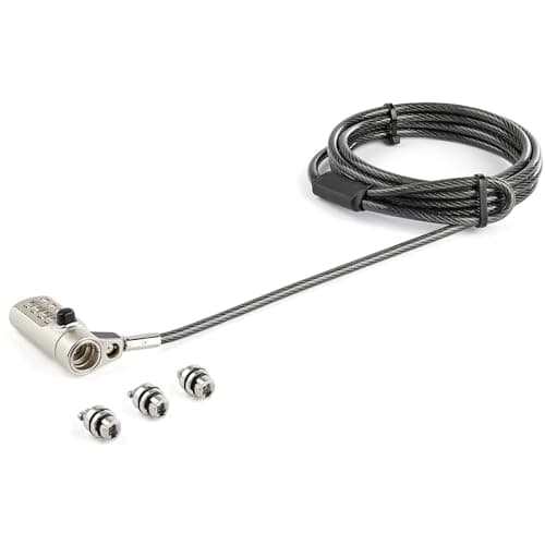 Image of StarTech.com 6.5' (2m) 3-in-1 Universal Laptop Cable Lock - 4-Digit Combination Laptop/Desktop Security Cable Lock Compatible w/ K-Slot, Nano & Wedge Slot Computer - Anti-Theft Steel Cable