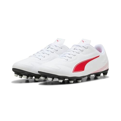 Image of PUMA Men's Vitoria II Firm Ground/Artifical Ground Football Boots, PUMA White-PUMA Red, 9 UK