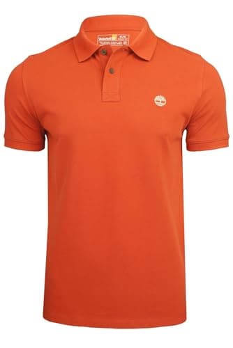 Image of Timberland Mens Millers River Pique Polo T-Shirt - Short Sleeved (Burnt Henna) L