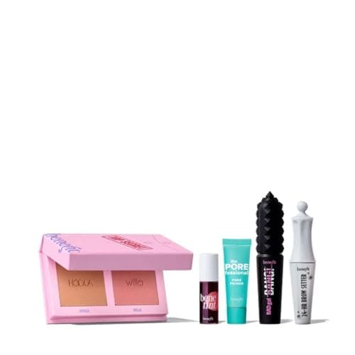 Image of I Spy Beauty 5-Piece Best Sellers Gift Set MINI BADgal BANG! mascara, rose blush, Hoola bronzer, plus fun-size POREfessional primer, Benetint, and brow setter