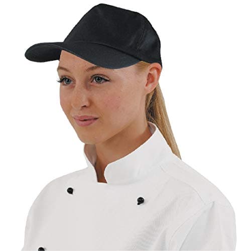 Image of Whites Unisex Chef Baseball Cap Black - Professional Kitchen Uniform Hat A219