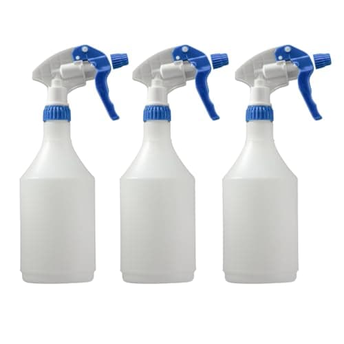 Image of Avern Large 750ml Spray Bottles Plastic (3 Pack) BLUE For Cleaning Solutions Gardening & Home Use, Plant, Water, Durable Trigger Sprayer, Refillable Mist Spray Bottle Heavy Duty - Large 750ML