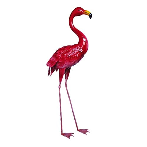Image of Garden Haven® Elegant Metal Flamingo Sculpture Large Pink Patio Garden Bird Decorative Sculpture Ornament Lawn Outstretched Wings Looking Forward (Looking Forward)