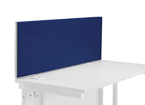 Image of Office Hippo Upholstered Desktop Office Screen, G-Clamp Included, Fire-Retardant, Blue, 120 x 3 x 40 cm