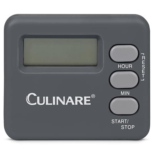 Image of Culinare DigiTimer Kitchen Digital Timer, Grey, Plastic, Cooking Timer, Times Up to 20 Hours/Includes Stand and Rear Magnet, Battery Included
