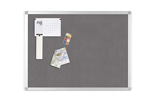 Image of BoardsPlus Felt Notice Board - 1200 x 900 mm - Grey Felt Surface, Aluminium Frame