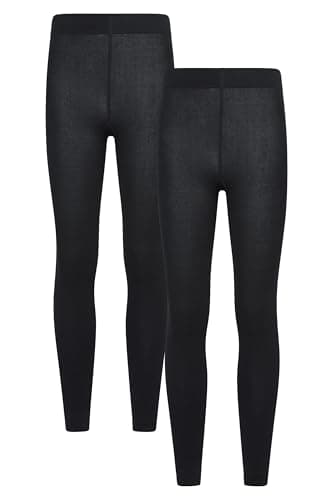 Image of Mountain Warehouse Isotherm Brushed Womens Thermal Leggings Multipack - Lightweight Isotherm Pants, Warm & Cosy - Spring Summer, Outdoors, Travelling & Hiking Black (2 Pack) S